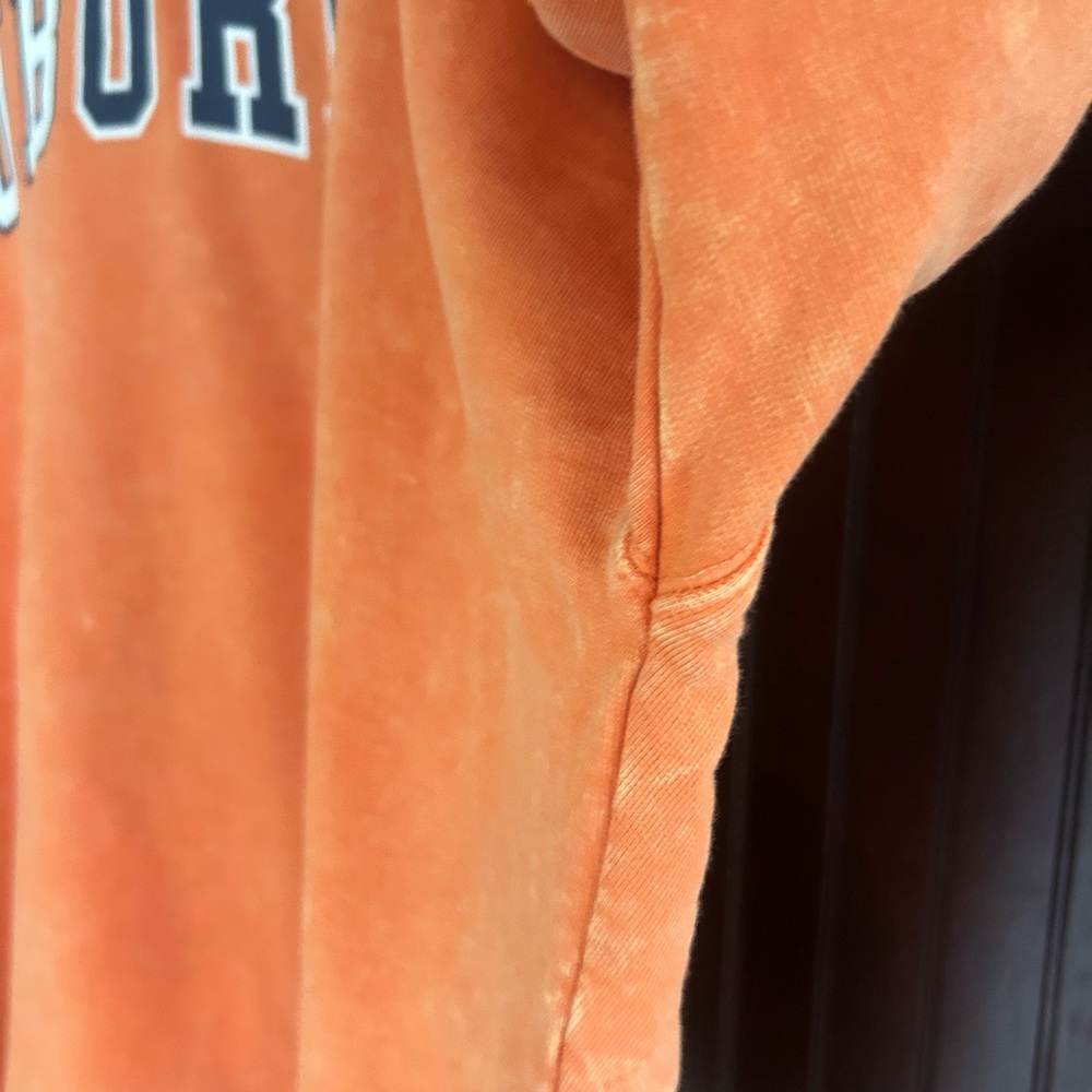 ZOOZATZ Auburn University Sweatshirt Orange Oversized Marbled Faded Baggy | XS - Picture 7 of 11